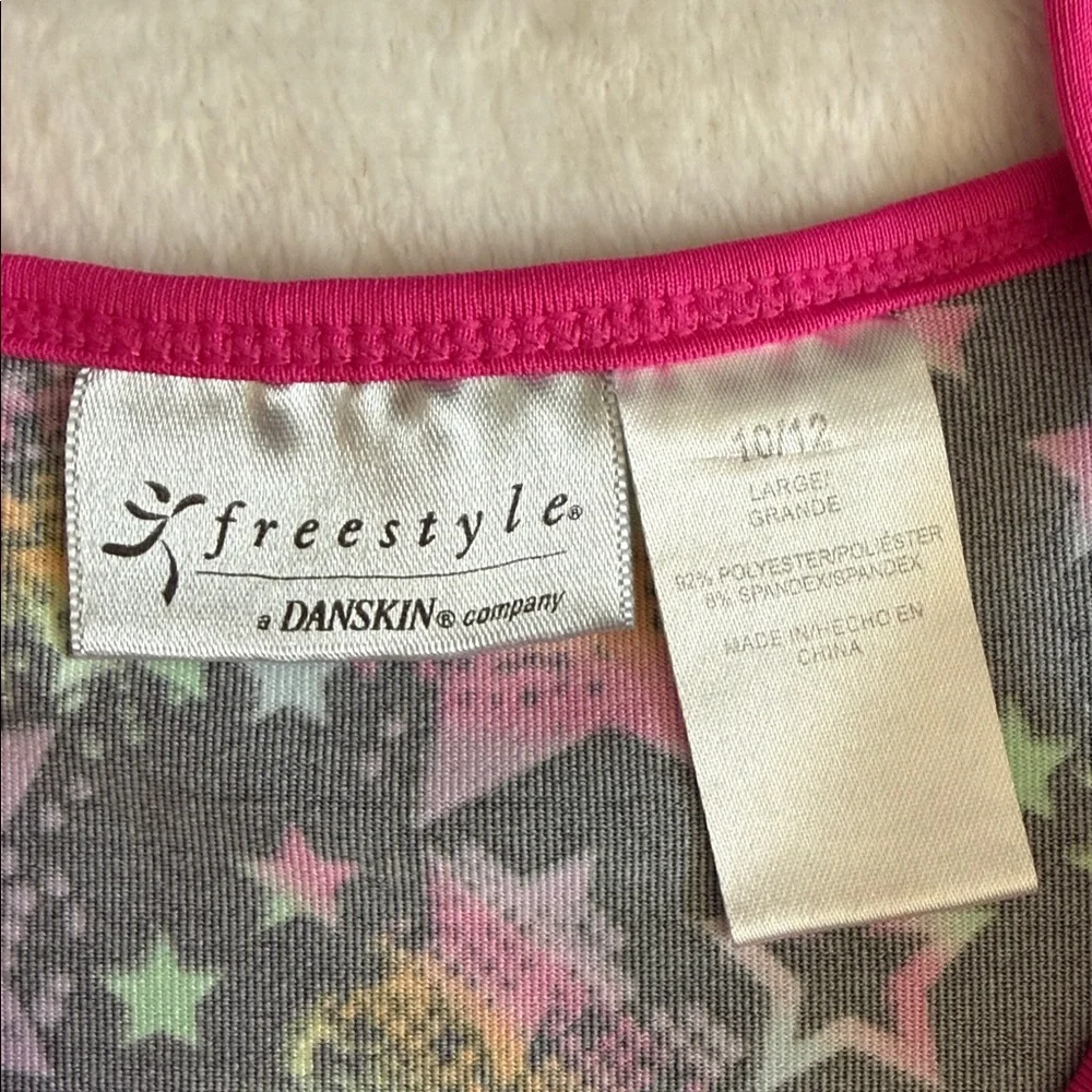 {Danskin} Freestyle | Shimmer Star Print Gymnastics Dance Cami Top (L 10/12)